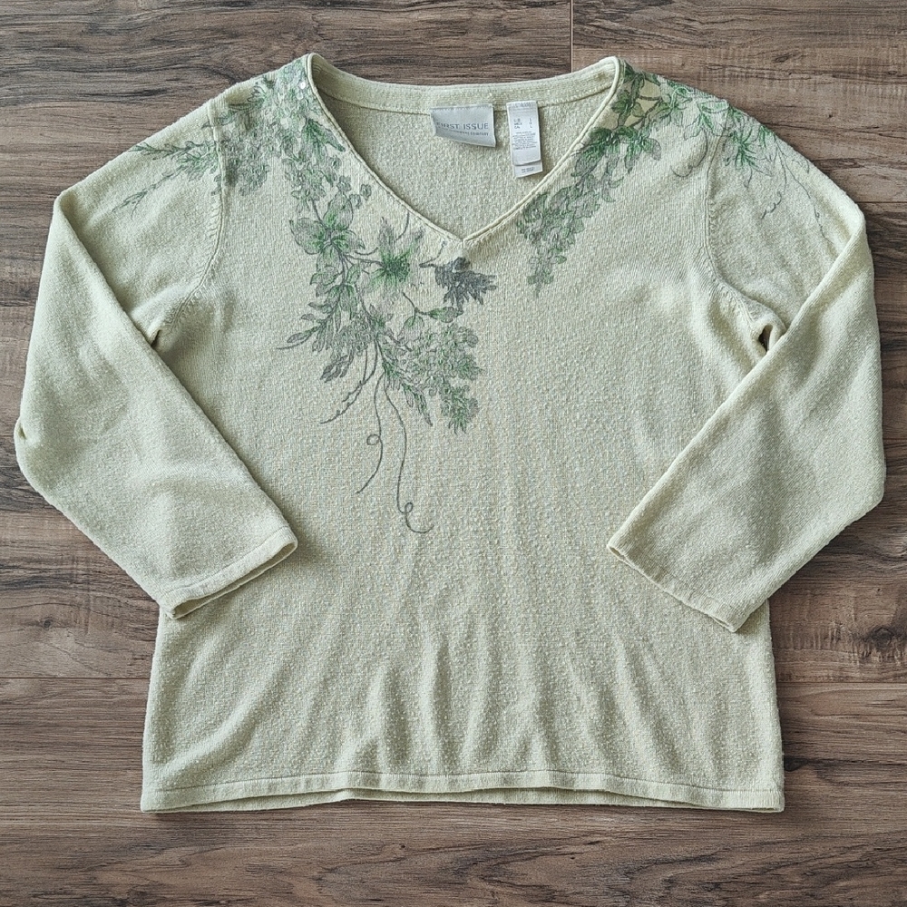 EUC Embellished 3/4 Length Sweater